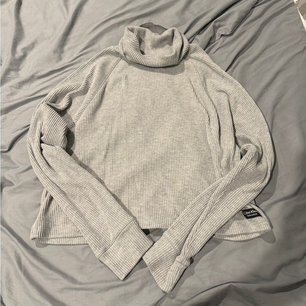 Calvin Klein Light Gray Turtleneck Sweater